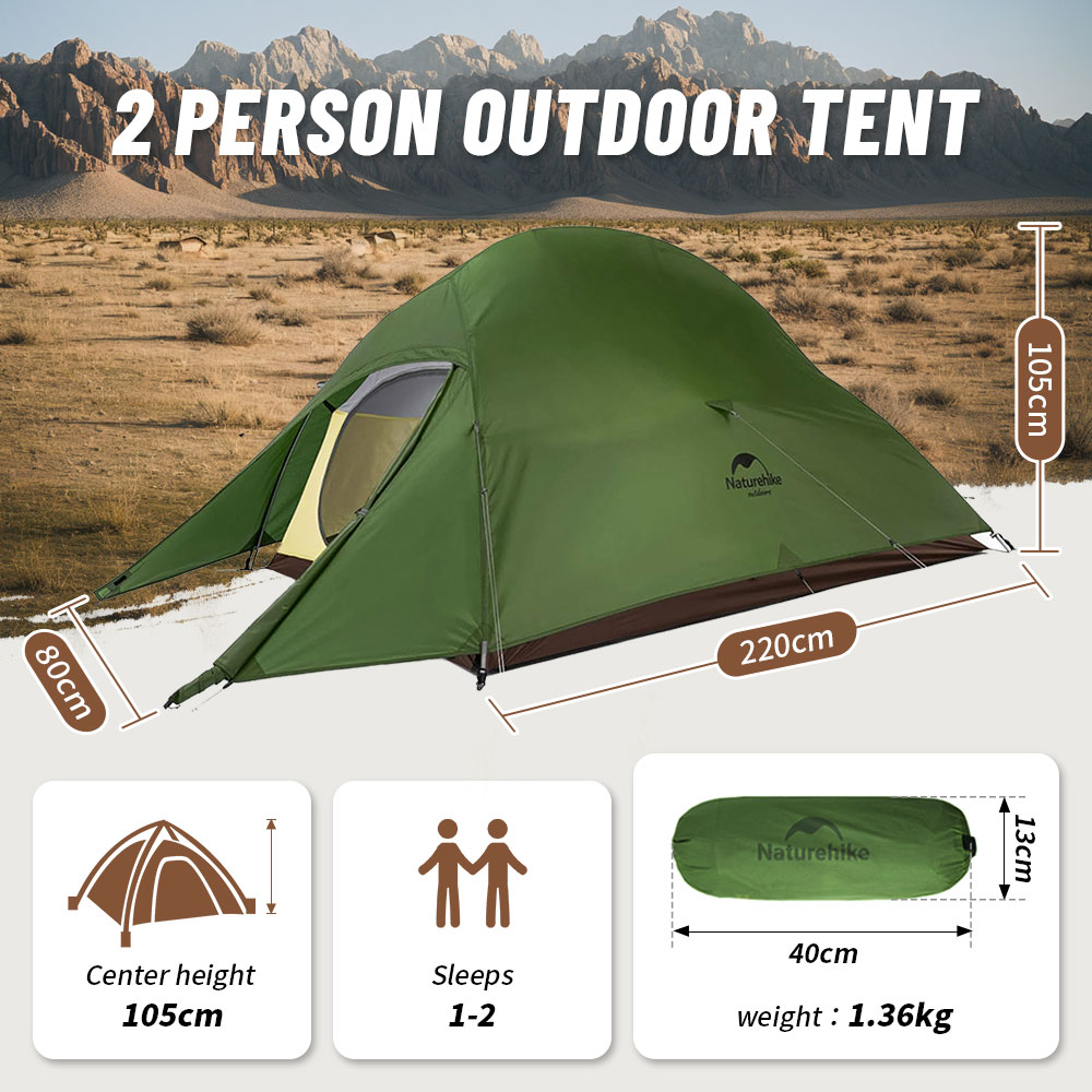 Naturehike Cloud Up 2 People Tent Ultralight 20D