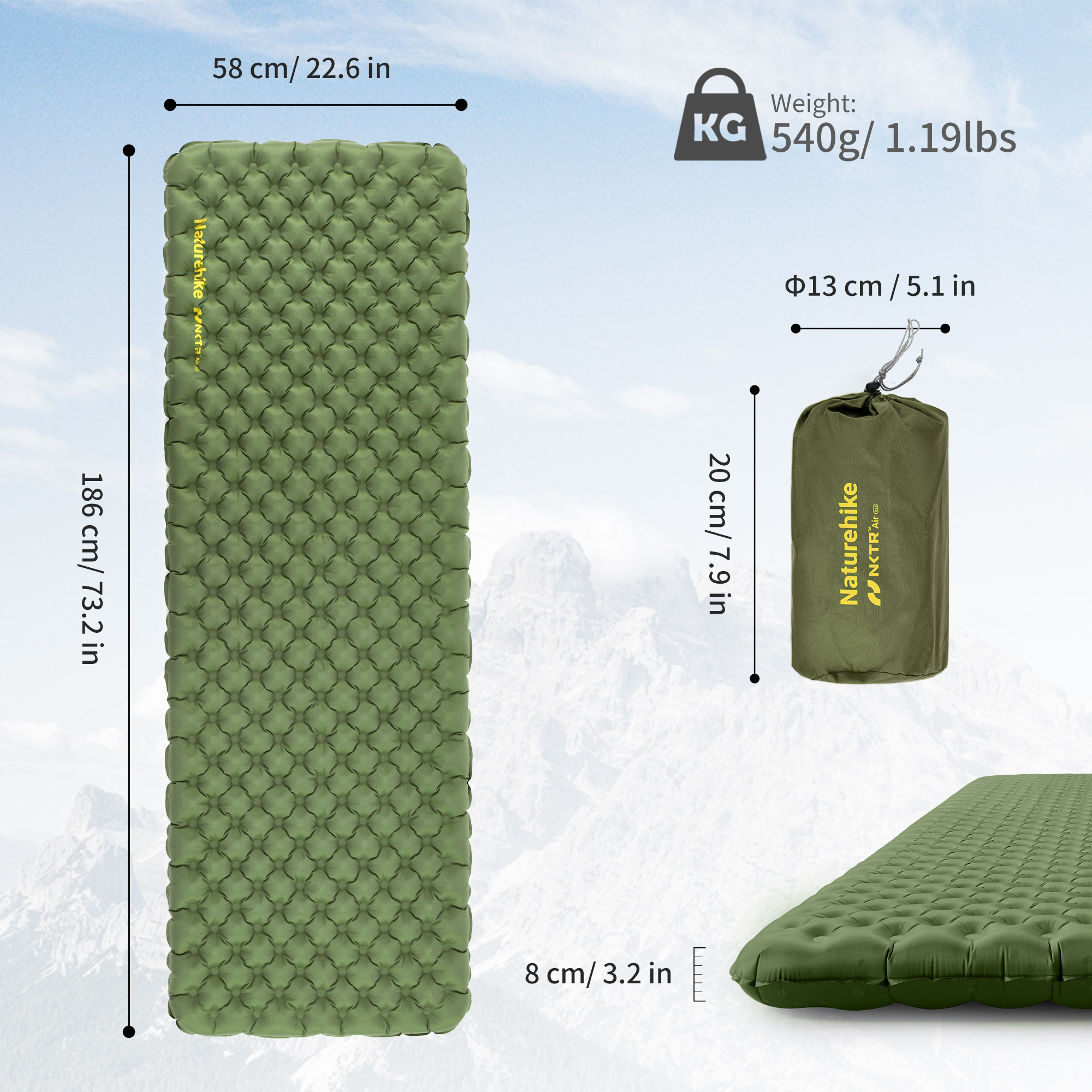Naturehike 4.6 R Value Ultralight Air Mattress Camping
