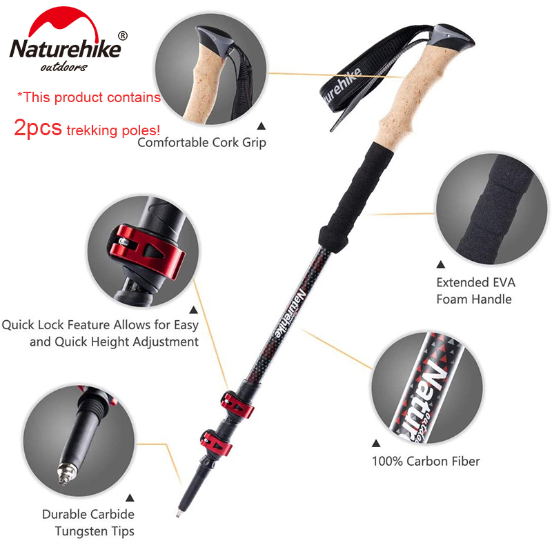 Naturehike Trekking Poles 2pcs Carbon Fiber