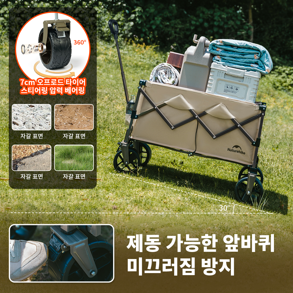 Naturehike 2026 Camping Wagon Folding Cart Trolley