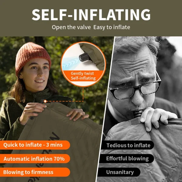 NATUREHIKE  Air Mattress D01 Self-Inflating Camping Pad for Hiking & Travel (1-2 People) - Image 6