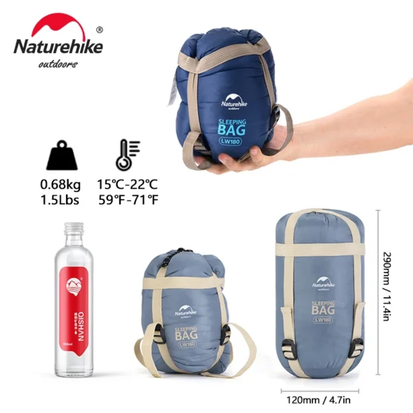  NATUREHIKE LW180 Ultralight Cotton Sleeping Bag  - Spring/Summer - Image 4