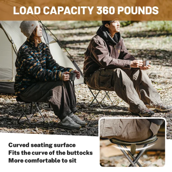 NATUREHIKE Folding Camping Chair, Portable Fishing Stool - Image 4