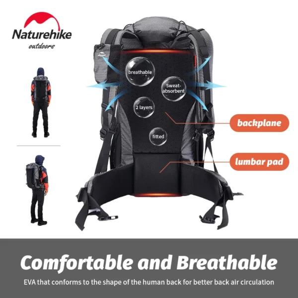 NATUREHIKE 60L Hiking Backpack Climbing Backpack Travel Bag - Image 3