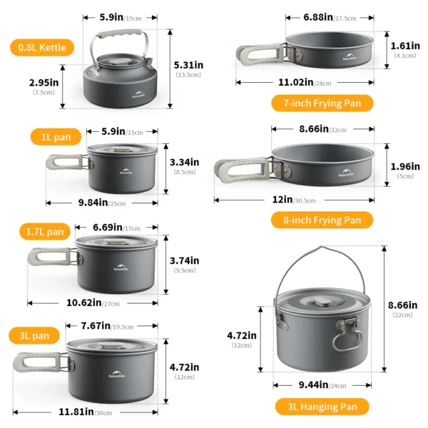 Batterie de cuisine de camping NATUREHIKE | équipement de randonnée – Image 5
