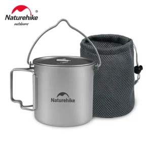 Naczynia kuchenne NATUREHIKE Titanium | Ultralekki zestaw turystyczny