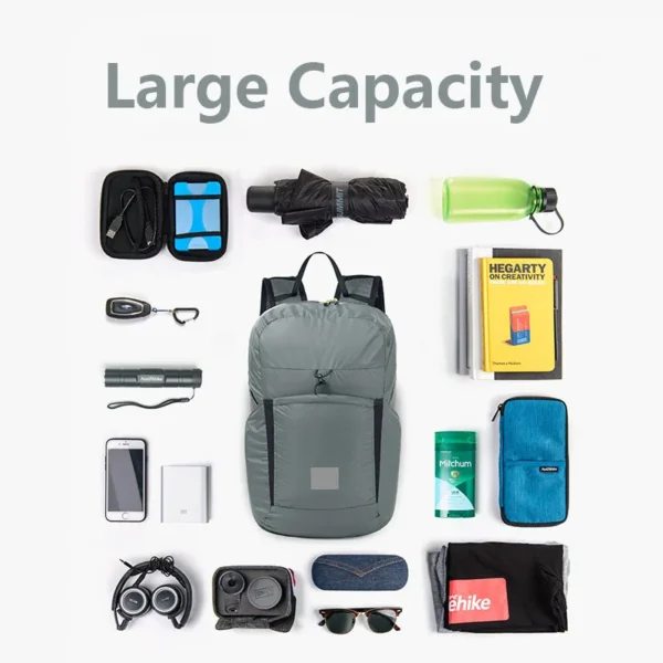 NATUREHIKE 18L/22L Folding Backpack, Lightweight Waterproof Hiking Bag - Image 4