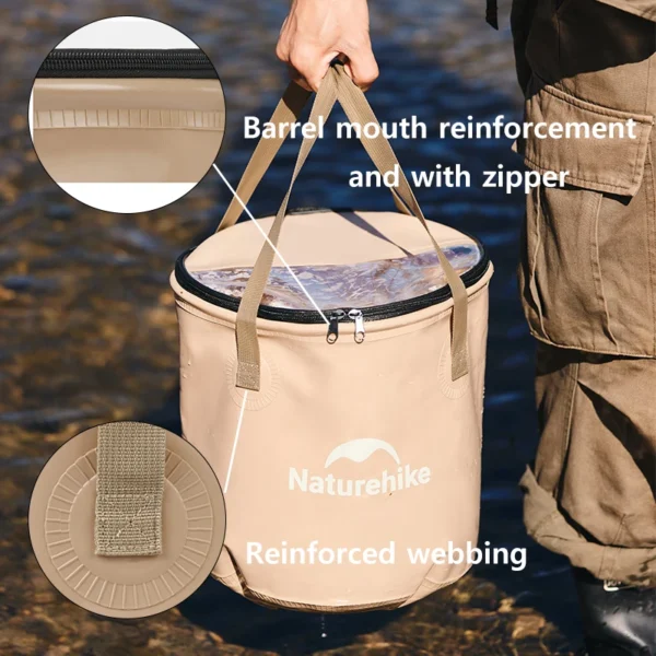 NATUREHIKE 10L/20L Collapsible Bucket, Folding Water Basin for Camping - Image 5