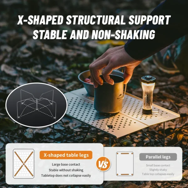 NATUREHIKE X01 Aluminum Folding Table, Ultralight Camping Table, 30KG Load - Image 6