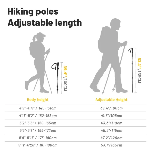 Kije trekkingowe NATUREHIKE ST03 Snow Pro, regulowane - obrazek 4
