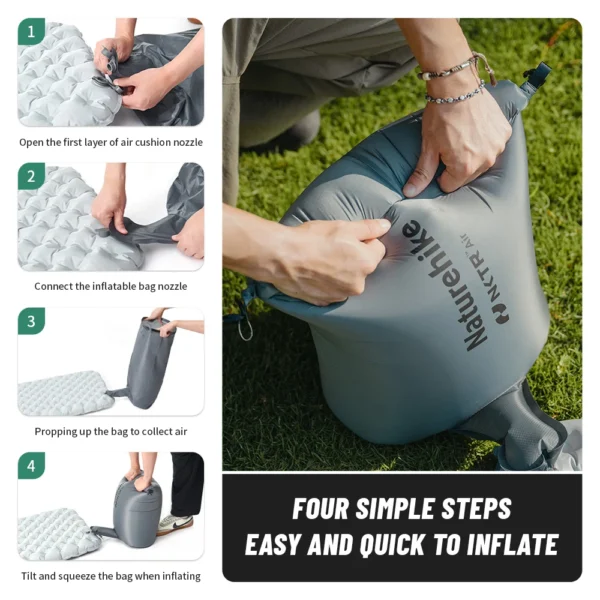  NATUREHIKE  Inflatable Camping Mat Air Mattress w/Pump  Multifunctional  Moistureproof - Image 2