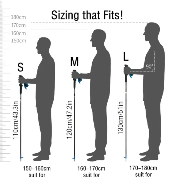 NATUREHIKE ST08 ultralight Carbon Fiber Trekking Poles, Blue - Image 5