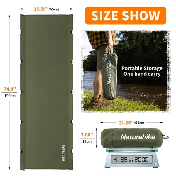NATUREHIKE Ultralight Foldable Camping Bed Cot - Green - Image 3