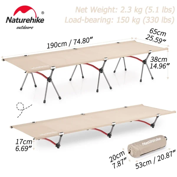NATUREHIKE ultralight Camping Cot Backpacking Cot  - XJC04 - Image 5