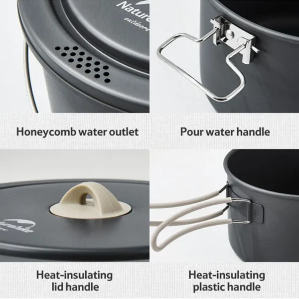 NATUREHIKE Aluminum Alloy Pots | Camping Cookware - Image 4