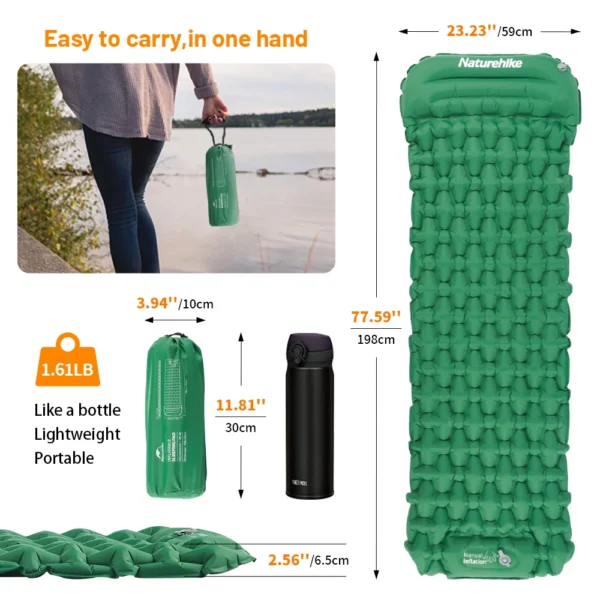  NATUREHIKE Ultralight Inflatable Camping Mattress Pad - Image 6