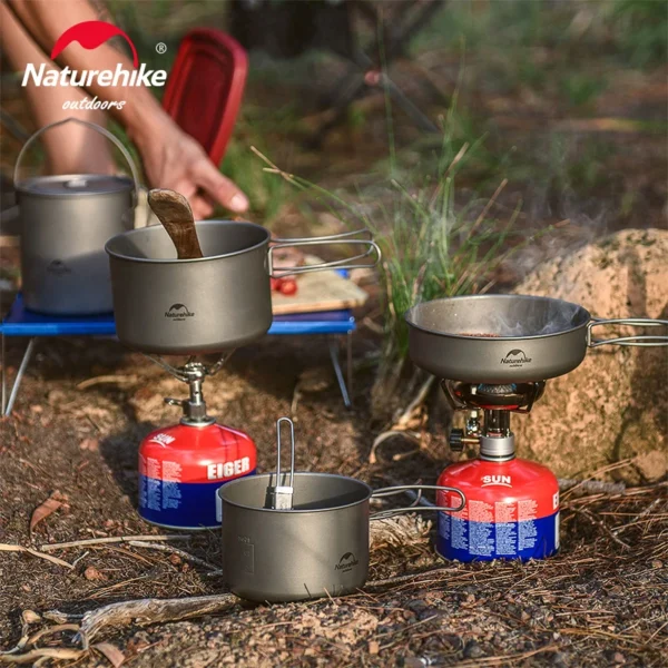 NATUREHIKE Titanium Camping Cookware Set | Lightweight - Image 2