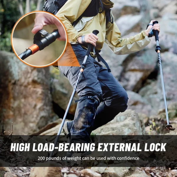 NATUREHIKE Carbon Fiber Trekking Poles Hiking Sticks 5-Section - Image 4