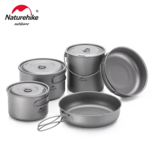 NATUREHIKE Titanium Camping Cookware Set | Lightweight