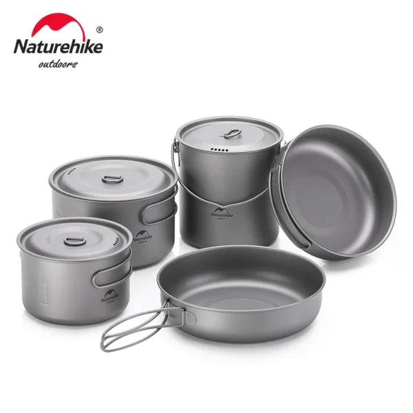 NATUREHIKE Titanium Camping Cookware Set | Lightweight