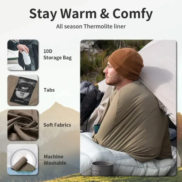 NATUREHIKE Sleeping Bag Liner Ultra-Light for Camping & Travel - Image 2