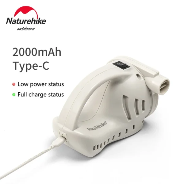  Електричний насос NATUREHIKE 4KPA, портативний насос для кемпінгу з надувним матрацом та диваном - Зображення 4