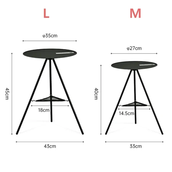 NATUREHIKE Aluminum Folding Camping Table, Black - Image 5