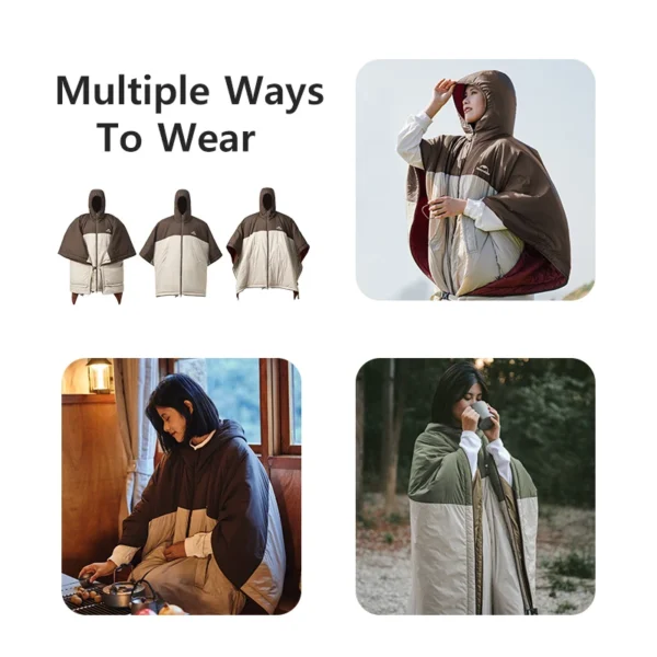  NATUREHIKE Wearable Cloak Sleeping Bag Poncho - Image 4