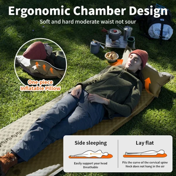 NATUREHIKE  Air Mattress D01 Self-Inflating Camping Pad for Hiking & Travel (1-2 People) - Image 3