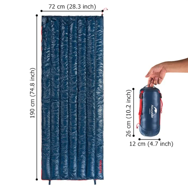  NATUREHIKE CW280 Ultralight Duck Down Sleeping Bag Winter Waterproof - Image 5