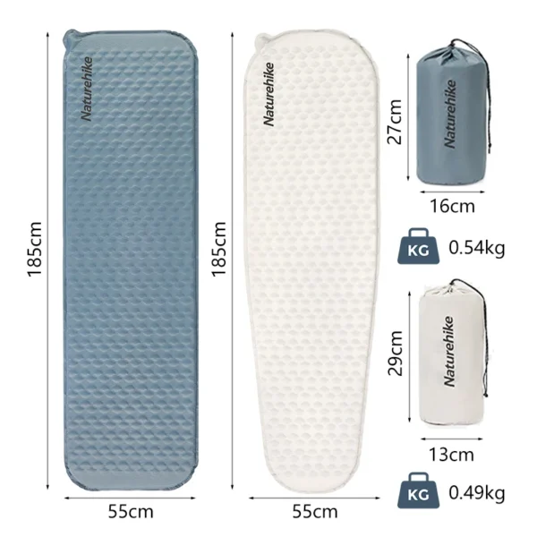 NATUREHIKE Fish Bone Sleeping Pad, Auto-Inflating Camp Mat, Ultralight - Image 4