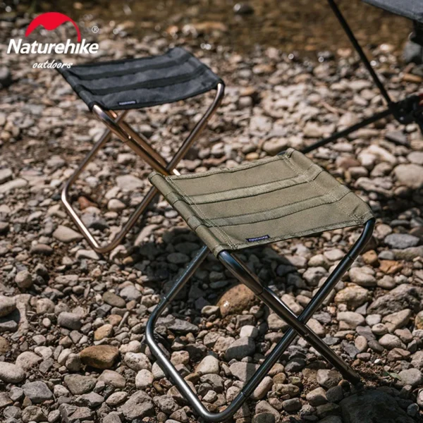 NATUREHIKE Lightweight Foldable Camping Stool - Black & Green - Image 6