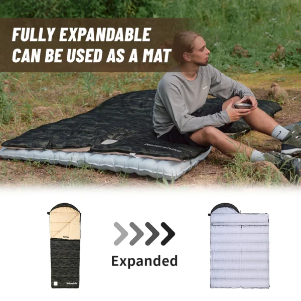 NATUREHIKE M320 Sleeping Bag, Waterproof, Soft & Warm,  Camping Envelop Style - Image 3