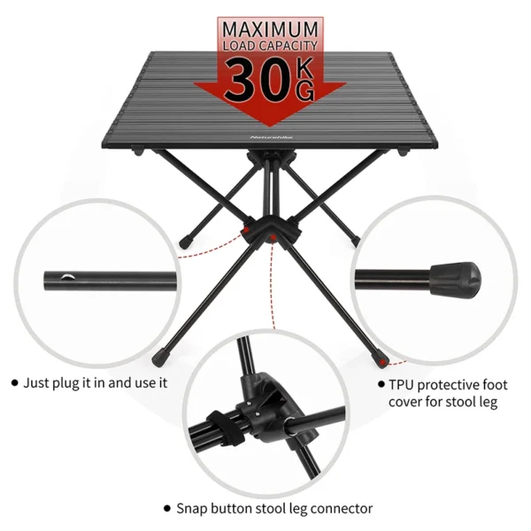 NATUREHIKE FT11 Camping Table, Portable Folding & Ultralight - Image 3