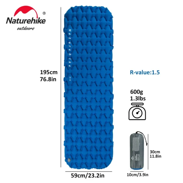  NATUREHIKE Inflatable Mattress, Ultralight Air Mattress for Camping & Hiking  - 18" - Image 5