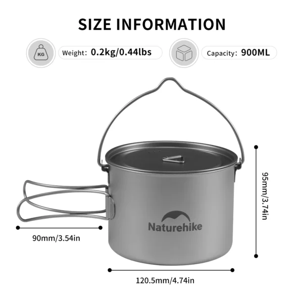 Naczynia kempingowe Titanium firmy NATUREHIKE | Lekkie - obrazek 2