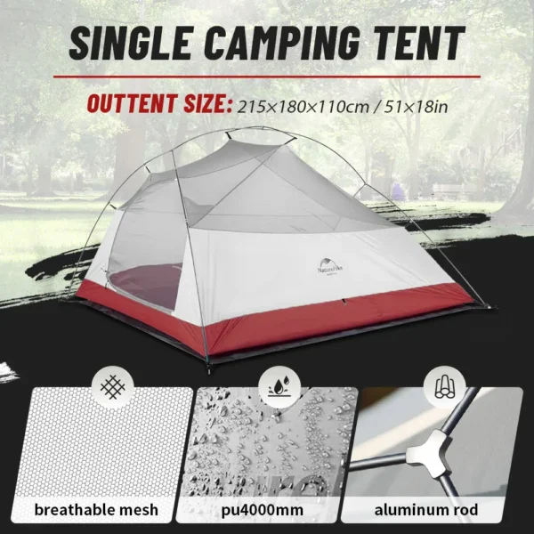  NATUREHIKE Ultralight 2 Person Backpacking Tent - Image 5