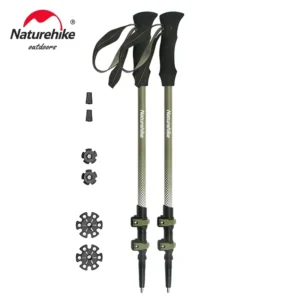 NATUREHIKE First Snow EXT1 Carbon Fiber Trekking Poles  Red (135cm)