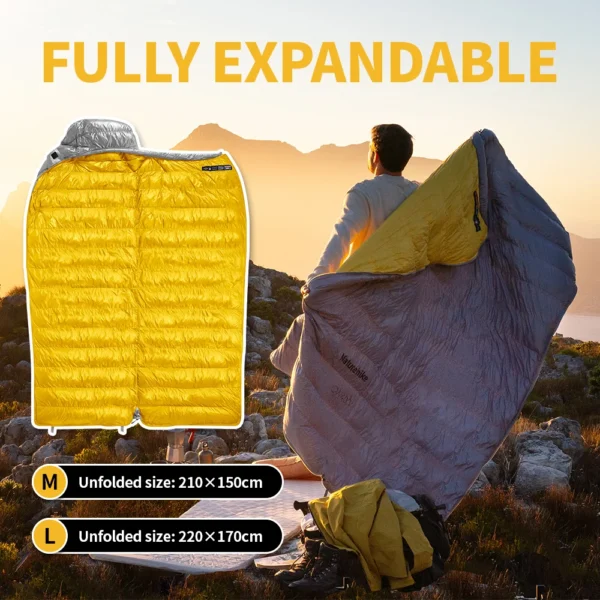  NATUREHIKE CW400 Sleeping Bag, Winter Duck Down, Ultralight - Image 2