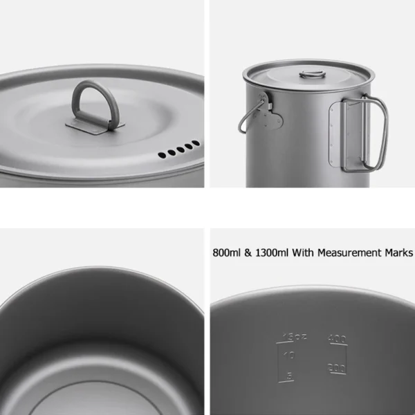 NATUREHIKE Titanium Camping Cookware Set | Lightweight - Image 4