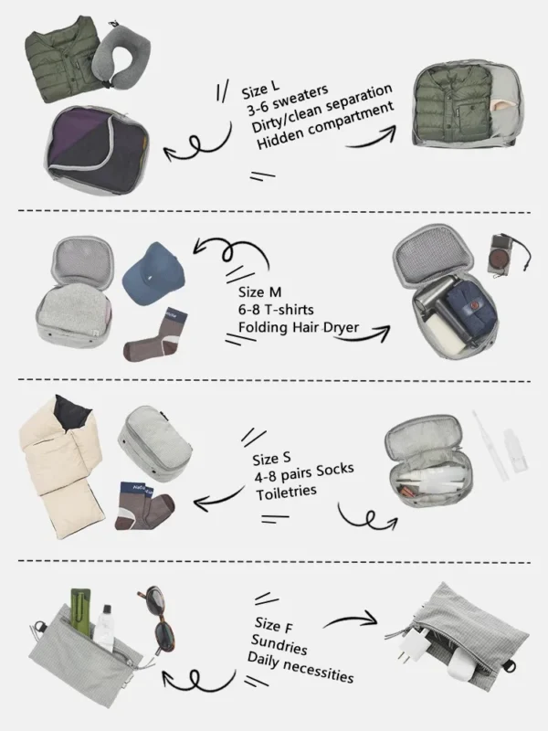 Cestovní úložná taška NATUREHIKE ModBox, kostky na balení do příručního zavazadla pro kempování a organizaci - Image 3