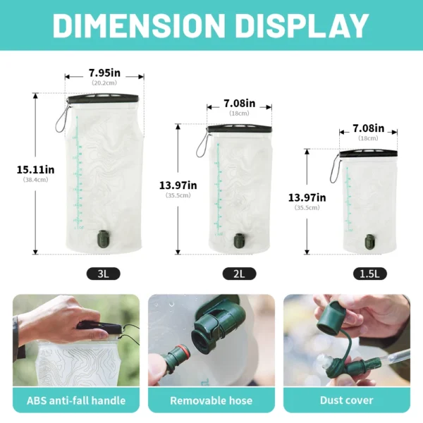 NATUREHIKE 2L Collapsible Water Bottle for Hiking & Camping - Image 6