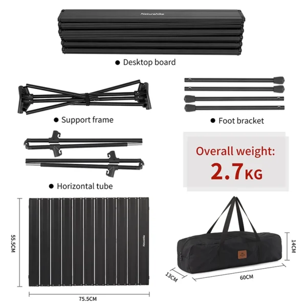 NATUREHIKE FT11 Camping Table, Portable Folding & Ultralight - Image 4