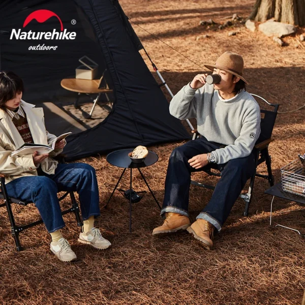 NATUREHIKE Aluminum Folding Camping Table, Black - Image 6