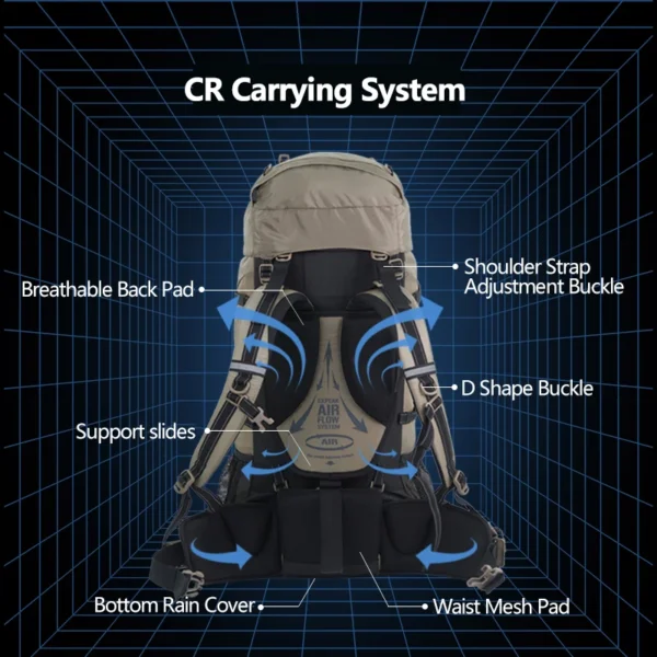 NATUREHIKE 70L Hiking Backpack, Professional Trekking & Camping Gear - Image 4