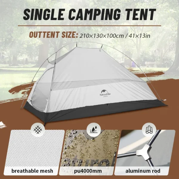  NATUREHIKE Ultralight Waterproof Backpacking Tent - Image 4