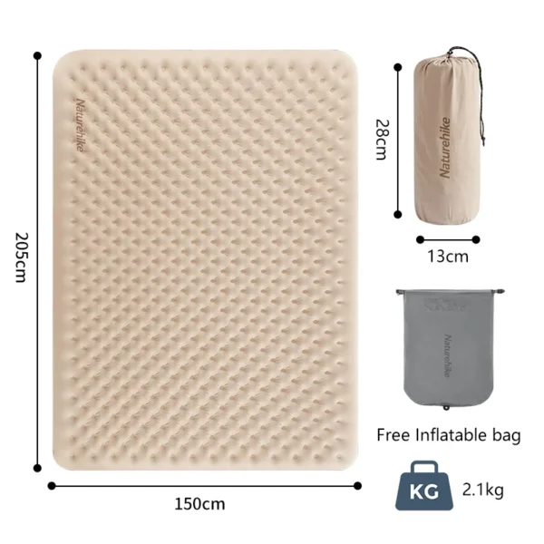  NATUREHIKE Air Mattress, 4.8R Value, 2 Person Camp Bed, Inflatable, For Travel & Home - Image 5