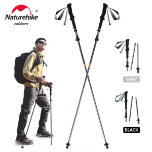 Lehké 5dílné karbonové trekingové hole NATUREHIKE 2 ks