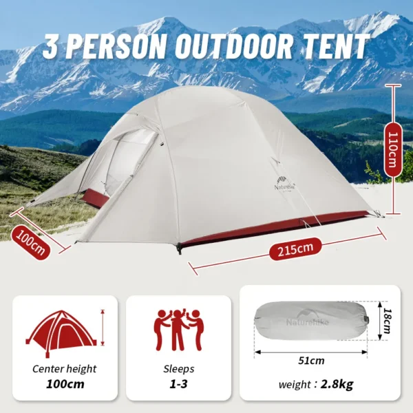  NATUREHIKE Ultralight 2 Person Backpacking Tent - Image 4
