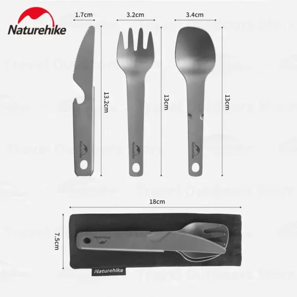 NATUREHIKE  Titanium Camping Utensils | Lightweight Cutlery - Image 6